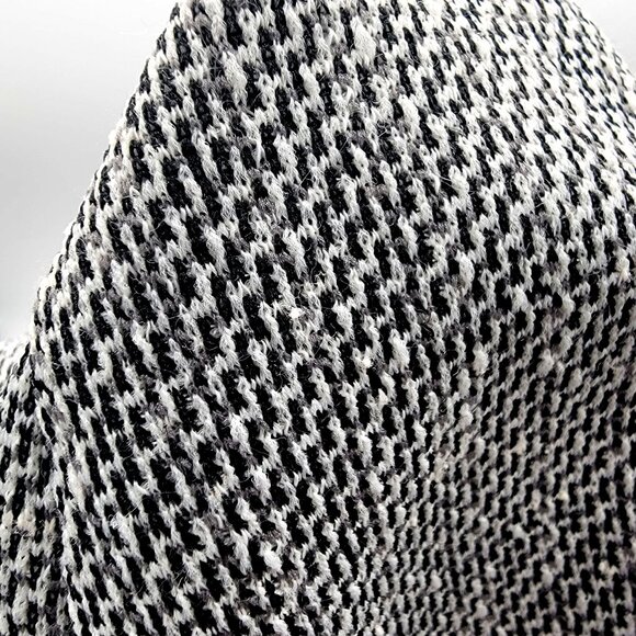 Vintage 80s 90s Black & Gray  Polka Dot Dress With Bow Collar & Elastic Waist - Picture 13 of 13